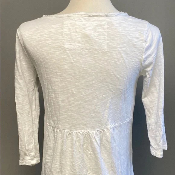 Dylan White Asymmetrical Fitted 3/4 Sleeve Tunic – Size XS - Picture 7 of 7